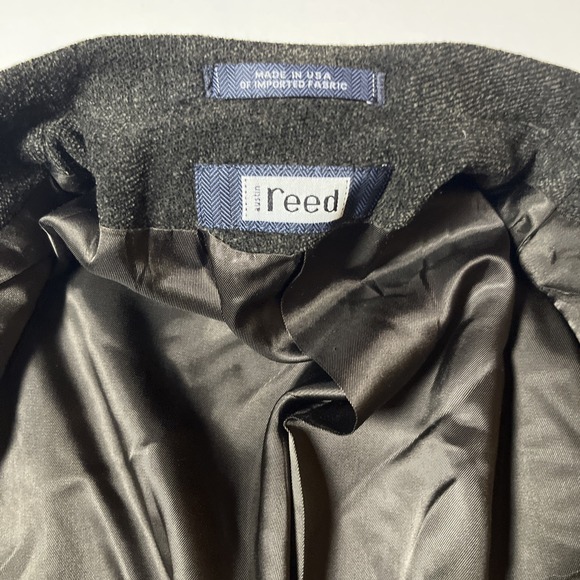 Austin Reed Pure New Wool Blazer 50R Charcoal Sport Coat Soft Union Made Jacket - Picture 7 of 11